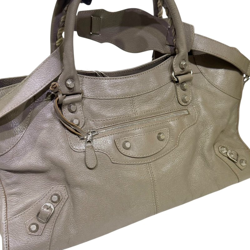 【美收精品】BALENCIAGA 灰色CITY肩背包 3-794-8
