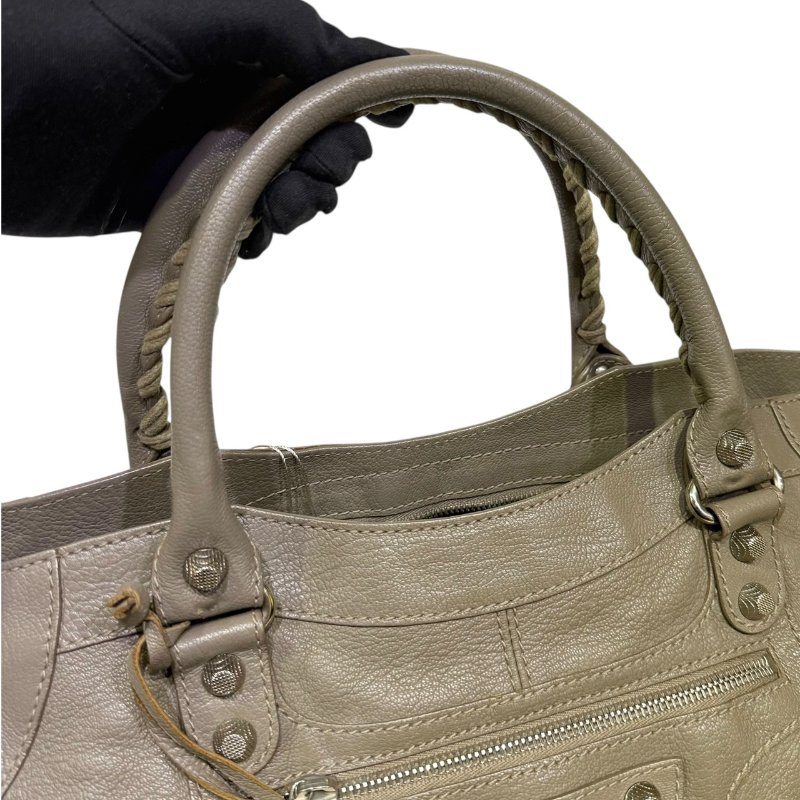 【美收精品】BALENCIAGA 灰色CITY肩背包 3-794-10