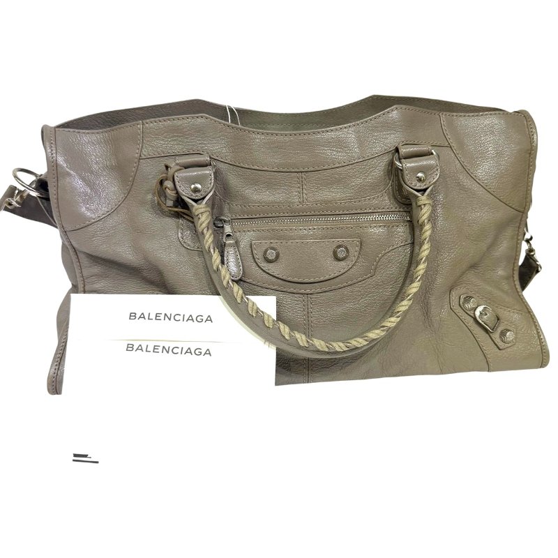 【美收精品】BALENCIAGA 灰色CITY肩背包 3-794-14