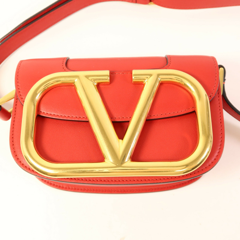 Valentino 皮革Supervee Shoulder Bag金扣肩背袋-7