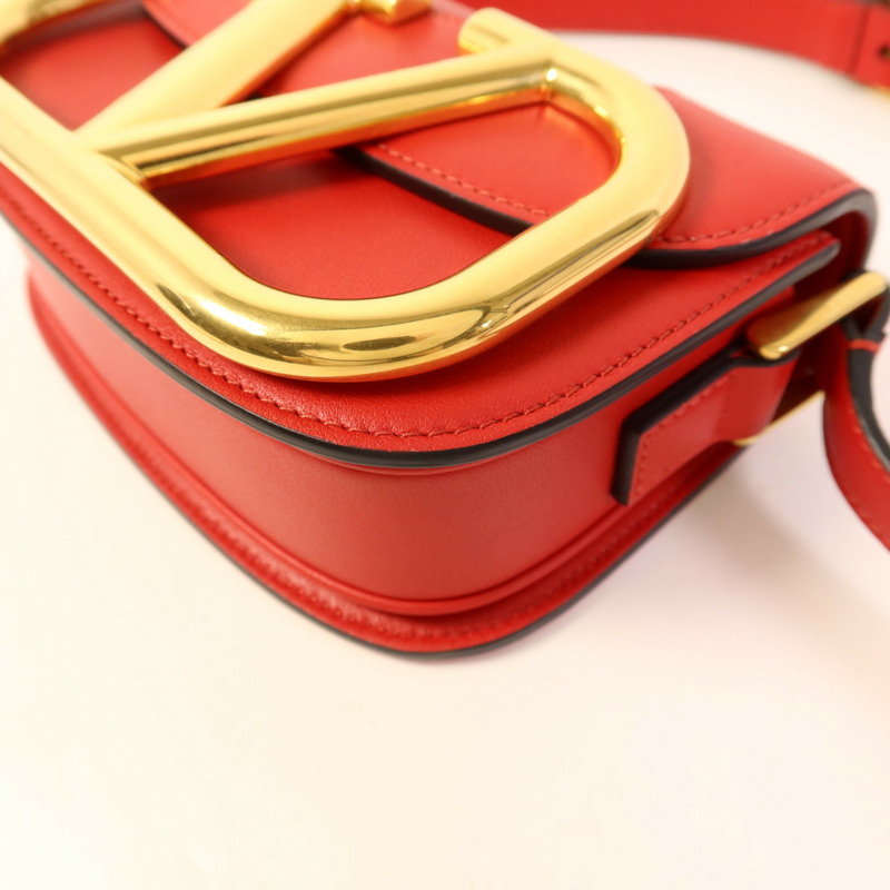 Valentino 皮革Supervee Shoulder Bag金扣肩背袋-8