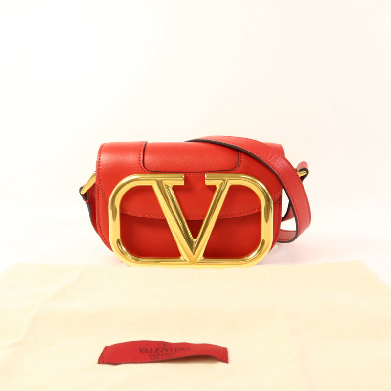 Valentino 皮革Supervee Shoulder Bag金扣肩背袋-12