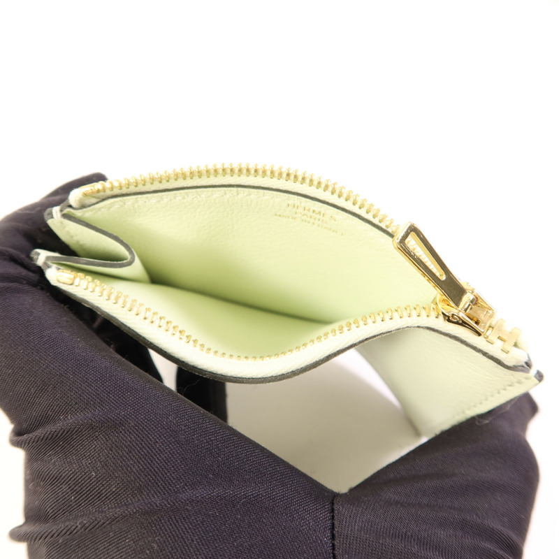 HERMES Evercolor皮革Roulis Slim金扣手拿包Gold-9