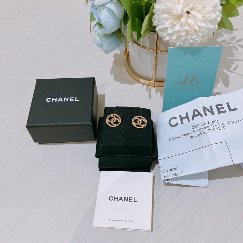 TK1792  Chanel 香奈兒圓形標誌耳環Circle CC Logo Earrings-49