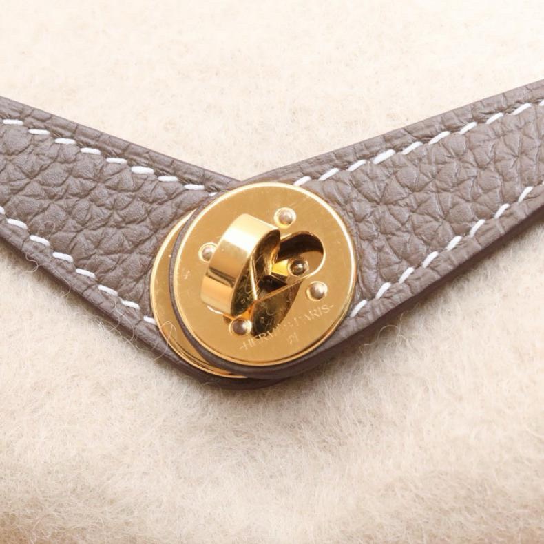 HERMES(愛馬仕) Lindy Mini 18大象灰 TC皮 U刻 金扣-5