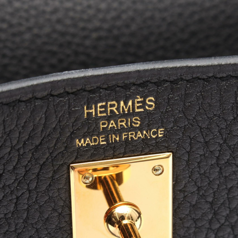 愛馬仕 Kelly 25 單肩手提包 044624CC Togo 皮革黑 Caban 二手 B GHW-3