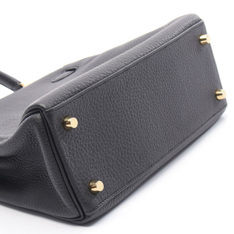 愛馬仕 Kelly 25 單肩手提包 044624CC Togo 皮革黑 Caban 二手 B GHW-7