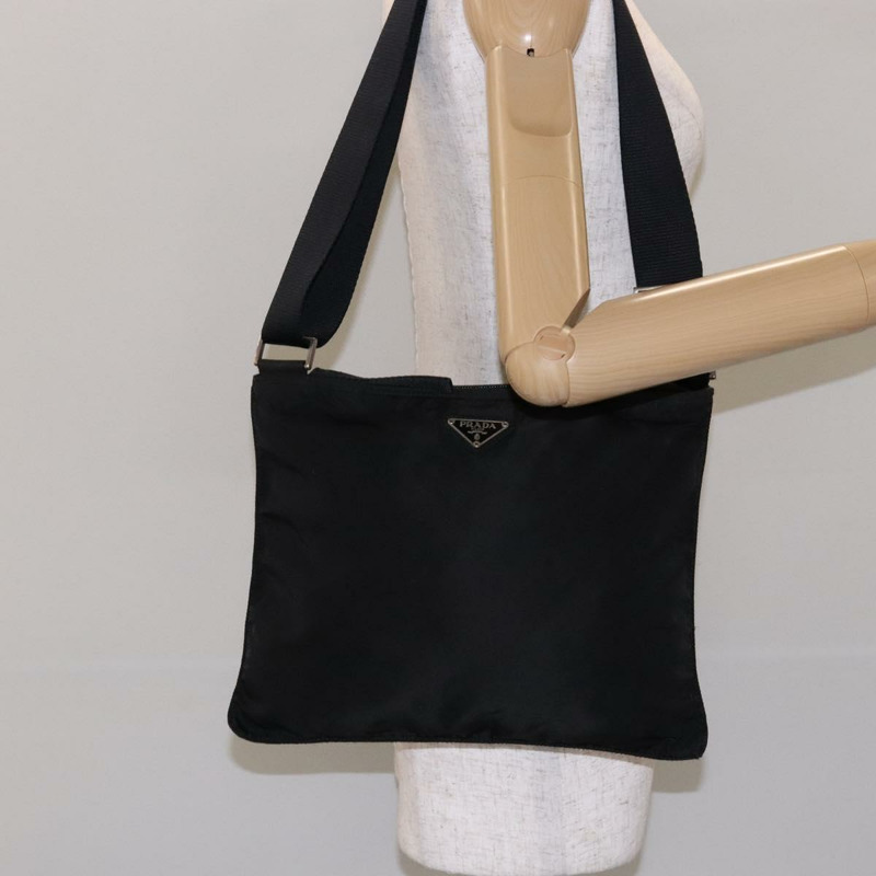 【日本直送】PRADA 單肩包 尼龍 黑色 銀色 正品 ar13740-20