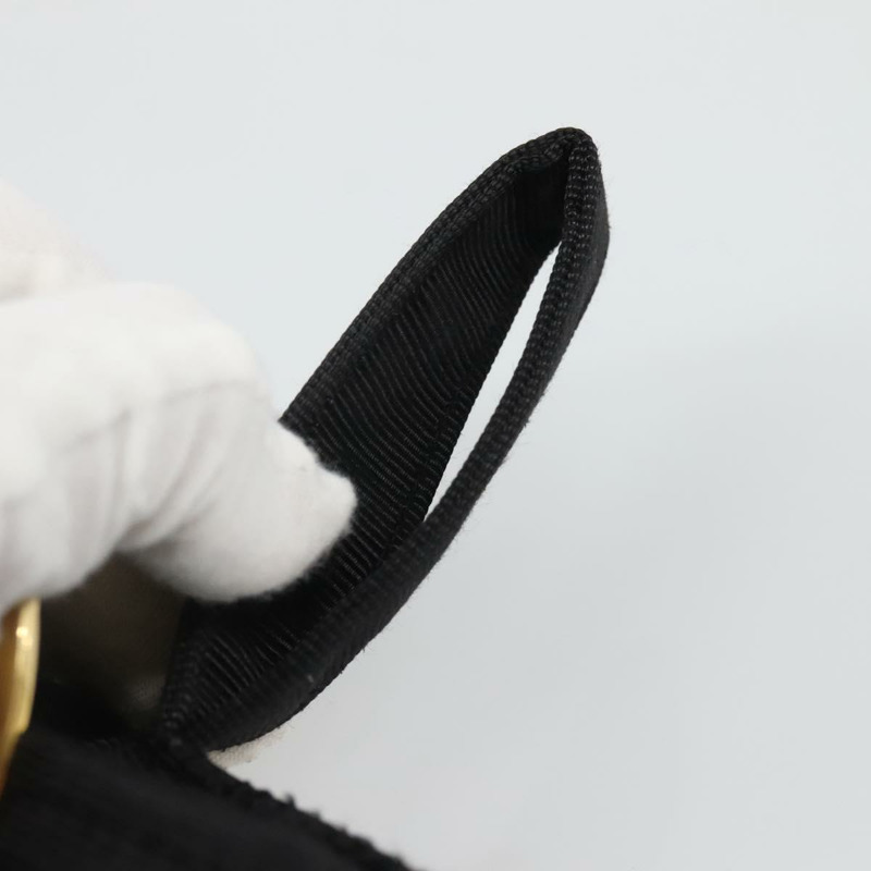 【日本直送】CELINE 黑色金色尼龍手拿包 Auth 137004-7