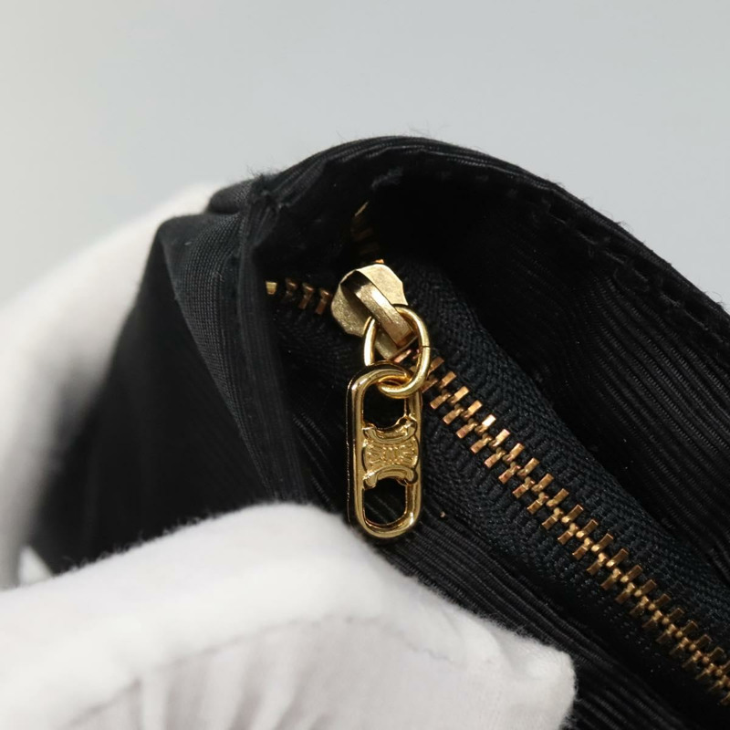 【日本直送】CELINE 黑色金色尼龍手拿包 Auth 137004-9