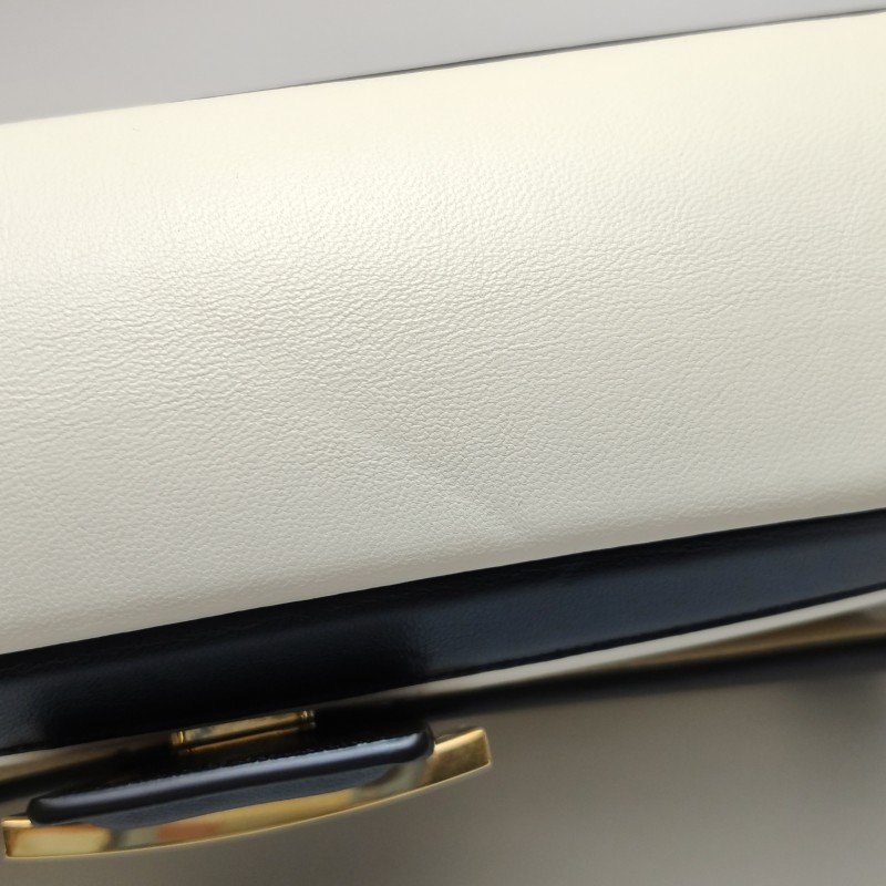 Fendi Baguette 法棍包 中號 羊皮 拼色 雙F扣環 單肩包-12