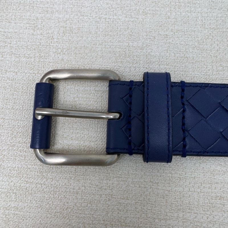 Bottega Veneta 銀頭 藍編織 皮帶 腰帶-1