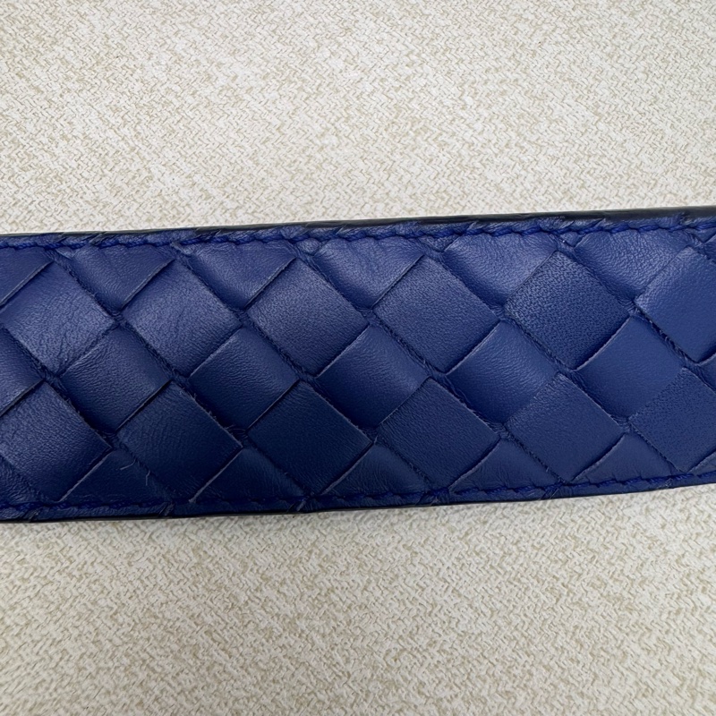 Bottega Veneta 銀頭 藍編織 皮帶 腰帶-9