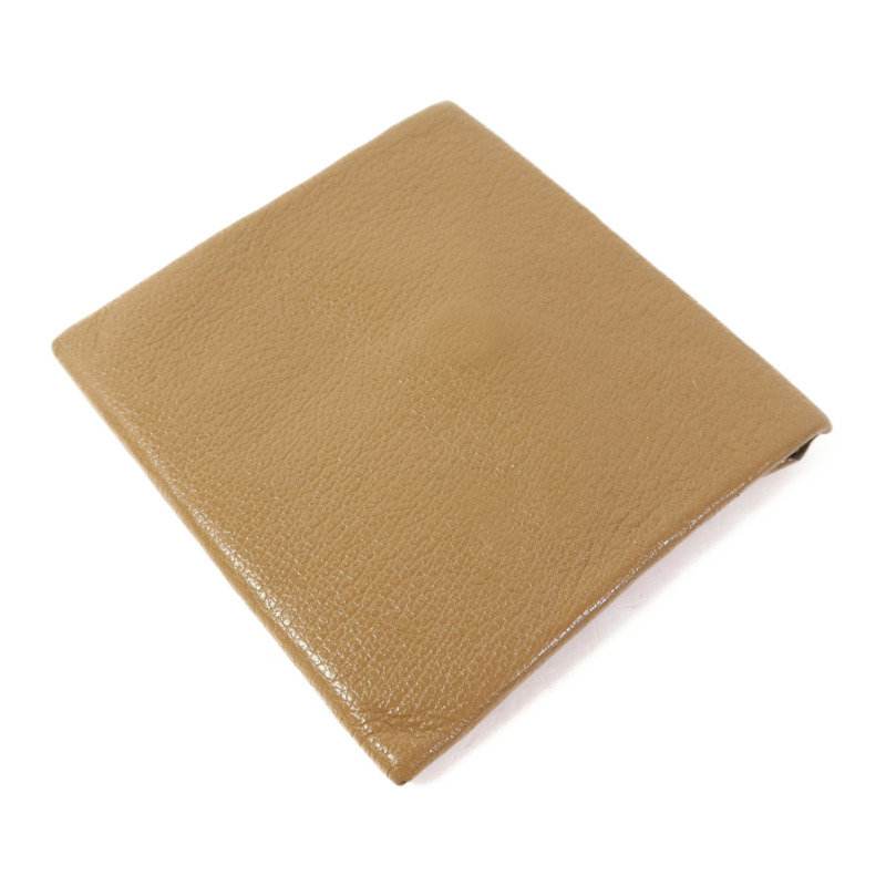 HERMES Chevre皮革Bastia Coin Purse銀扣零錢包Etoupe-3
