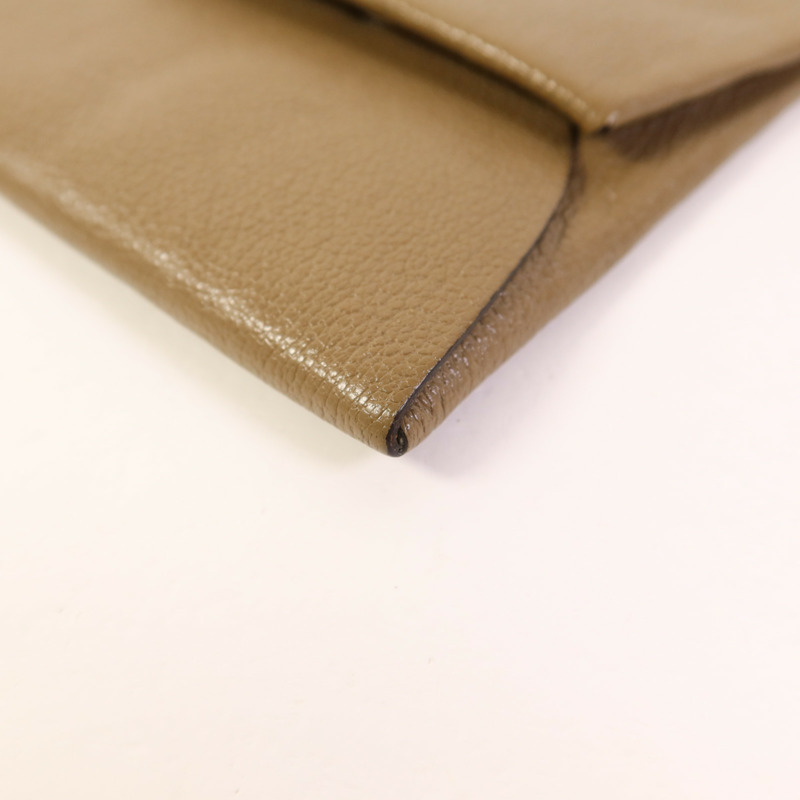 HERMES Chevre皮革Bastia Coin Purse銀扣零錢包Etoupe-8