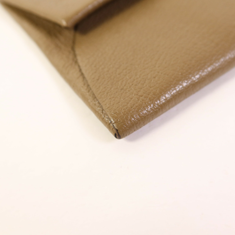 HERMES Chevre皮革Bastia Coin Purse銀扣零錢包Etoupe-9