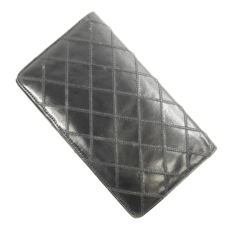 CHANEL 牛皮皮革Long Wallet銀扣長錢包-3