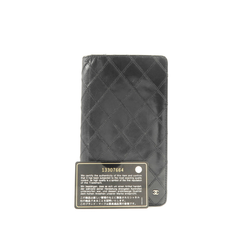 CHANEL 牛皮皮革Long Wallet銀扣長錢包-10