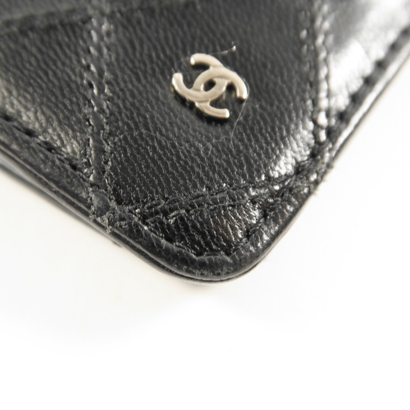 CHANEL 牛皮皮革Long Wallet銀扣長錢包-11