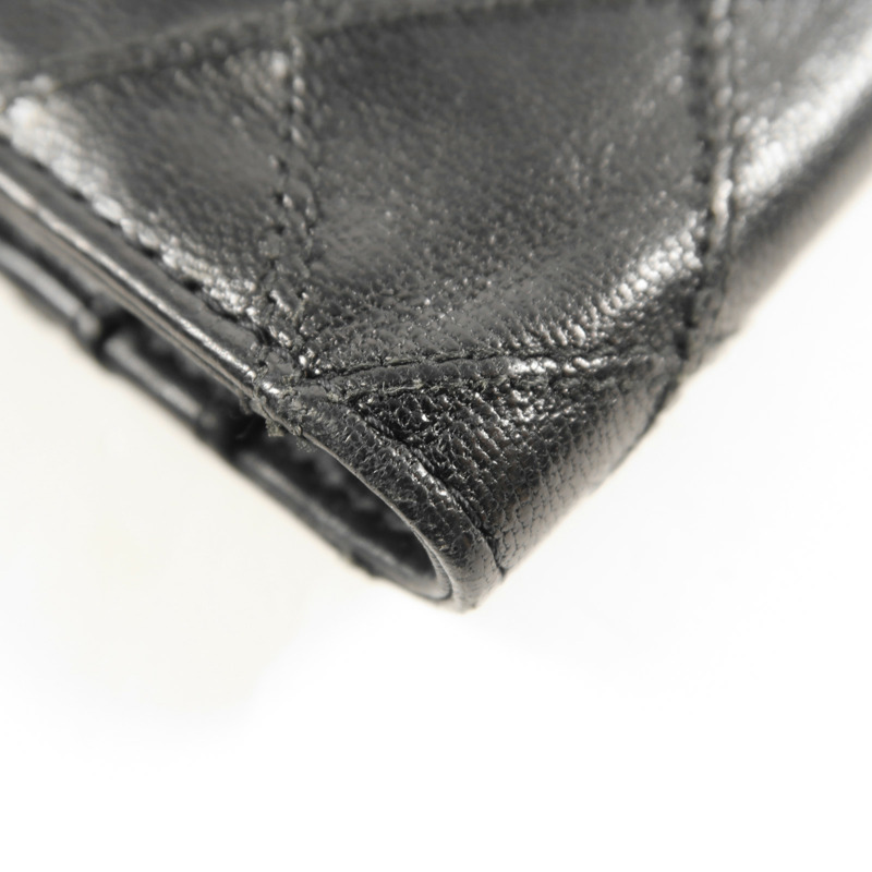 CHANEL 牛皮皮革Long Wallet銀扣長錢包-13