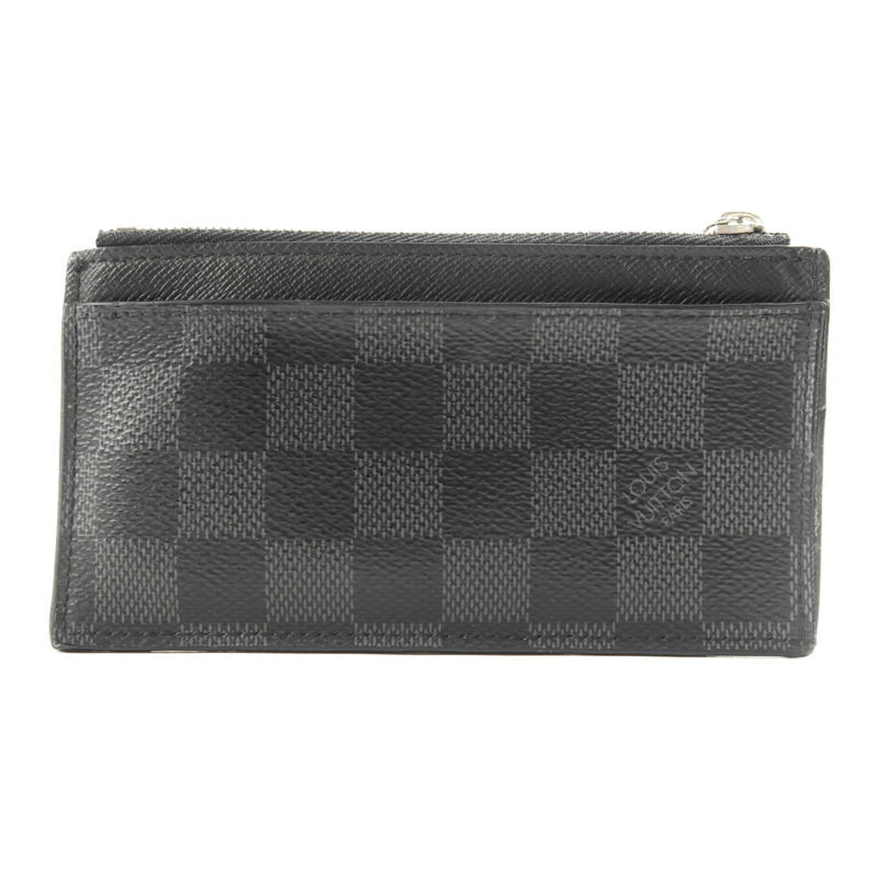LOUIS VUITTON Damier Graphite Coin Card Holder銀扣零錢包-0