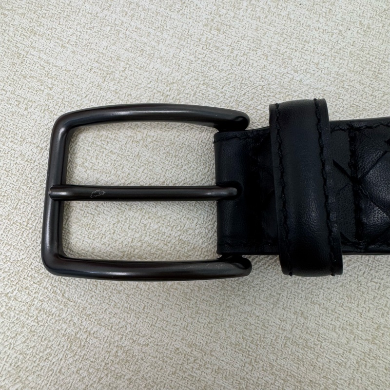 Bottega Veneta 黑頭 黑編織 皮帶 腰帶-1