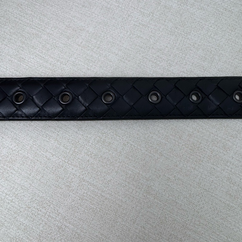 Bottega Veneta 黑頭 黑編織 皮帶 腰帶-4