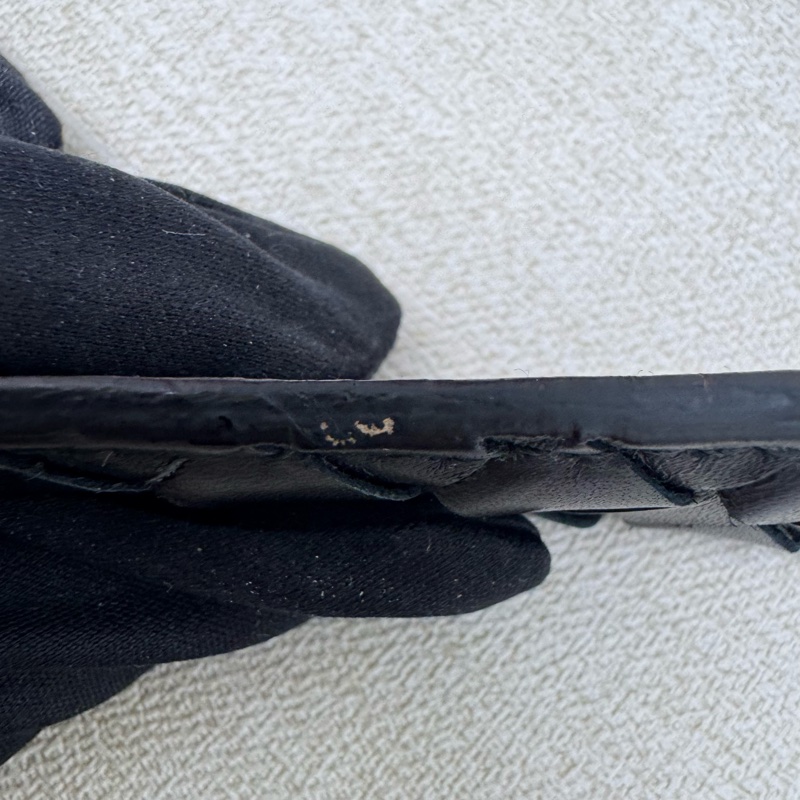 Bottega Veneta 黑頭 黑編織 皮帶 腰帶-8