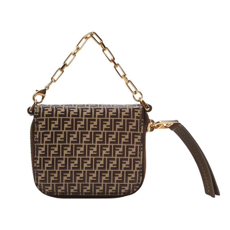 Fendi 牛皮 雙F 老花 零錢包-0