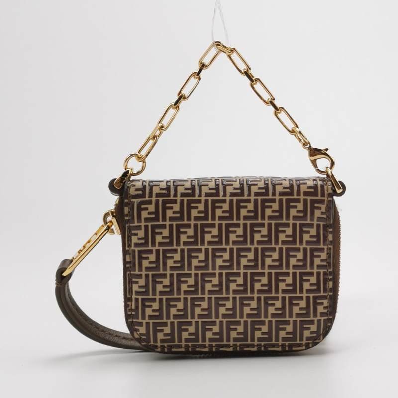 Fendi 牛皮 雙F 老花 零錢包-1