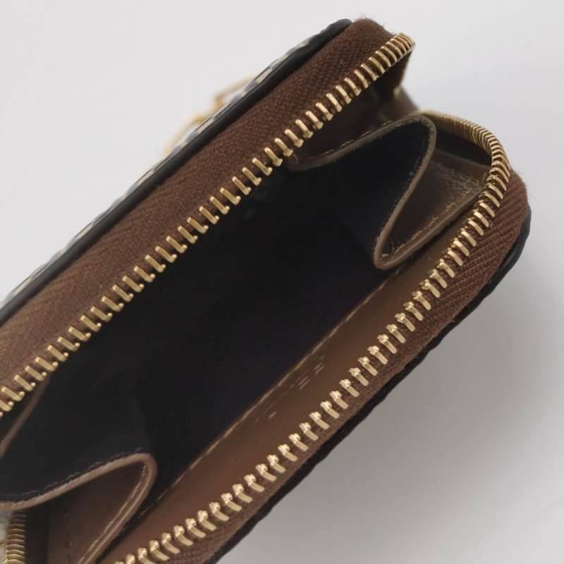 Fendi 牛皮 雙F 老花 零錢包-5
