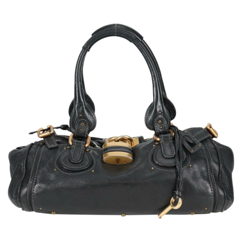 【日本直送】Chloe Paddington 手提包，黑色金色銀色真皮款，型號 am8772V-1