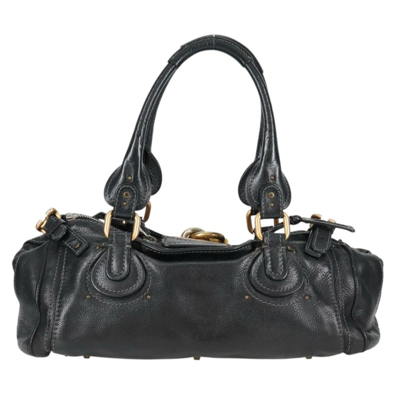 【日本直送】Chloe Paddington 手提包，黑色金色銀色真皮款，型號 am8772V-2