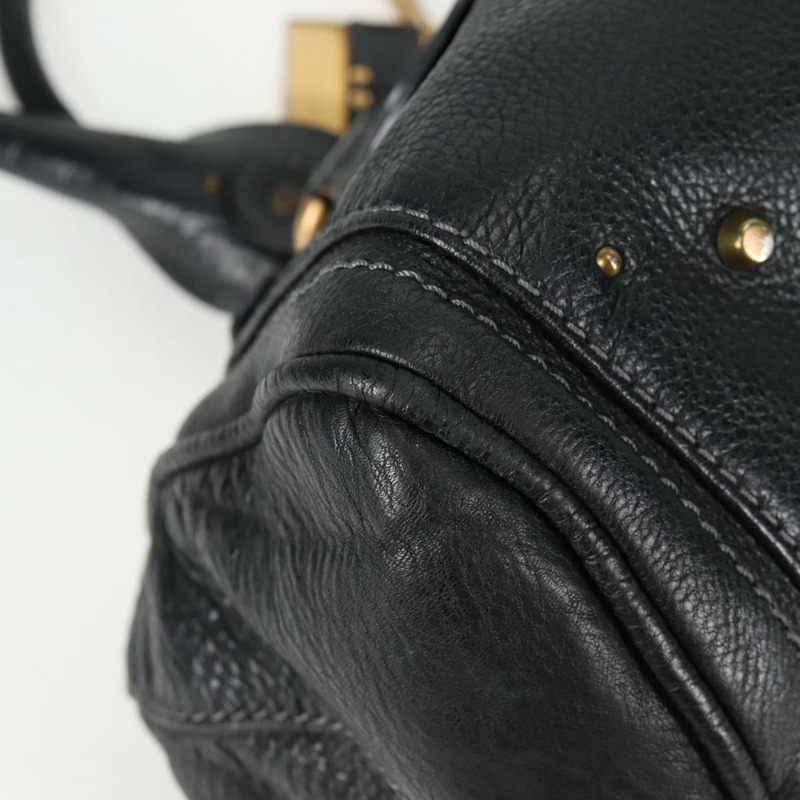 【日本直送】Chloe Paddington 手提包，黑色金色銀色真皮款，型號 am8772V-9