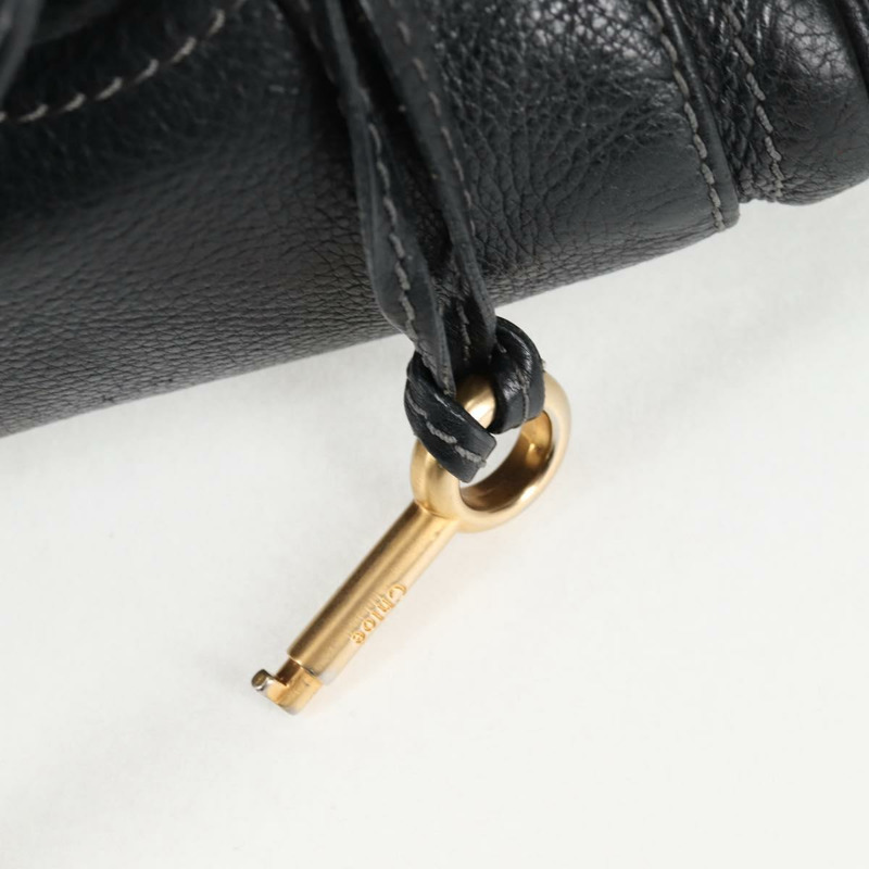 【日本直送】Chloe Paddington 手提包，黑色金色銀色真皮款，型號 am8772V-13