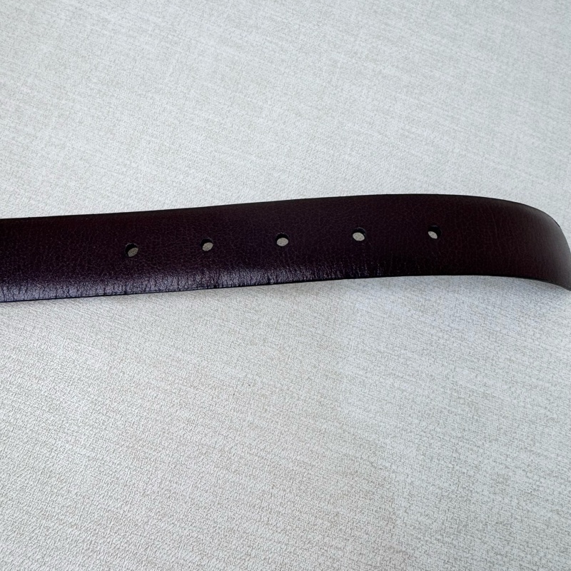 Saint Laurent  YSL金x銀頭 棕皮革 皮帶 腰帶-4