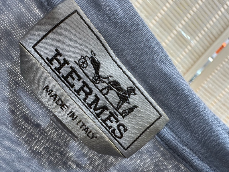 Hermes /愛馬仕 男士t恤小花淺藍色短袖 L碼-3