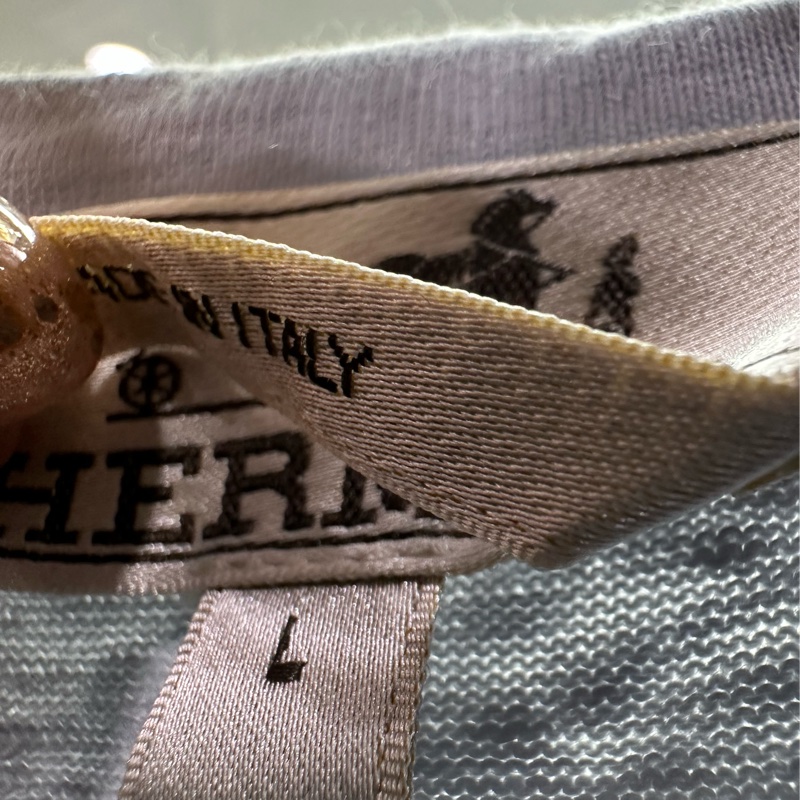 Hermes /愛馬仕 男士t恤小花淺藍色短袖 L碼-4