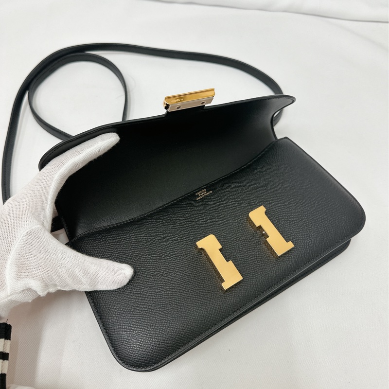 莉亞精品♡ Hermes 康康Elan 黑金 全新未使用-12