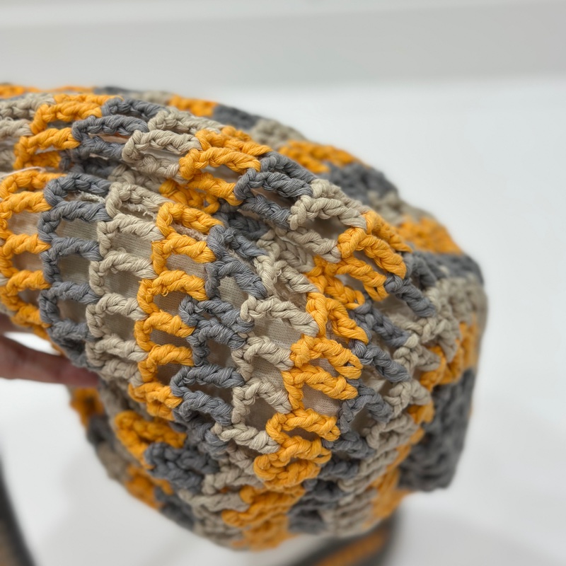 Marni market goes around 黃橘 編織 毛線 編織包 斜背包 肩背包 側背包-7