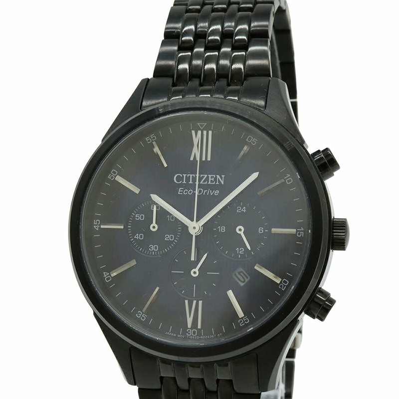 西鐵城 Eco-Drive 電波太陽能手錶,黑色海軍藍錶盤,不鏽鋼材質,男款 C415-81L-4