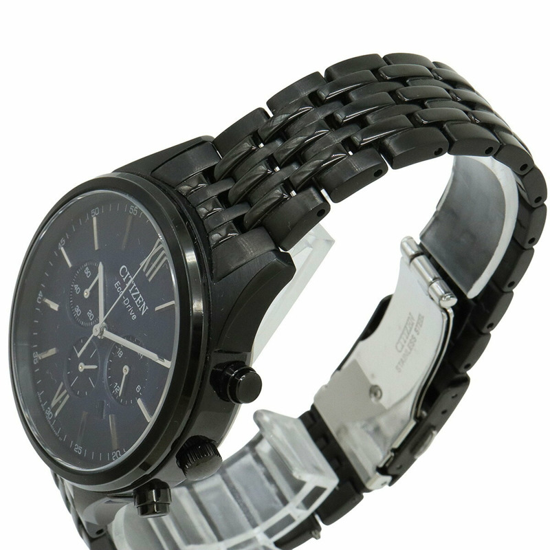 西鐵城 Eco-Drive 電波太陽能手錶,黑色海軍藍錶盤,不鏽鋼材質,男款 C415-81L-6