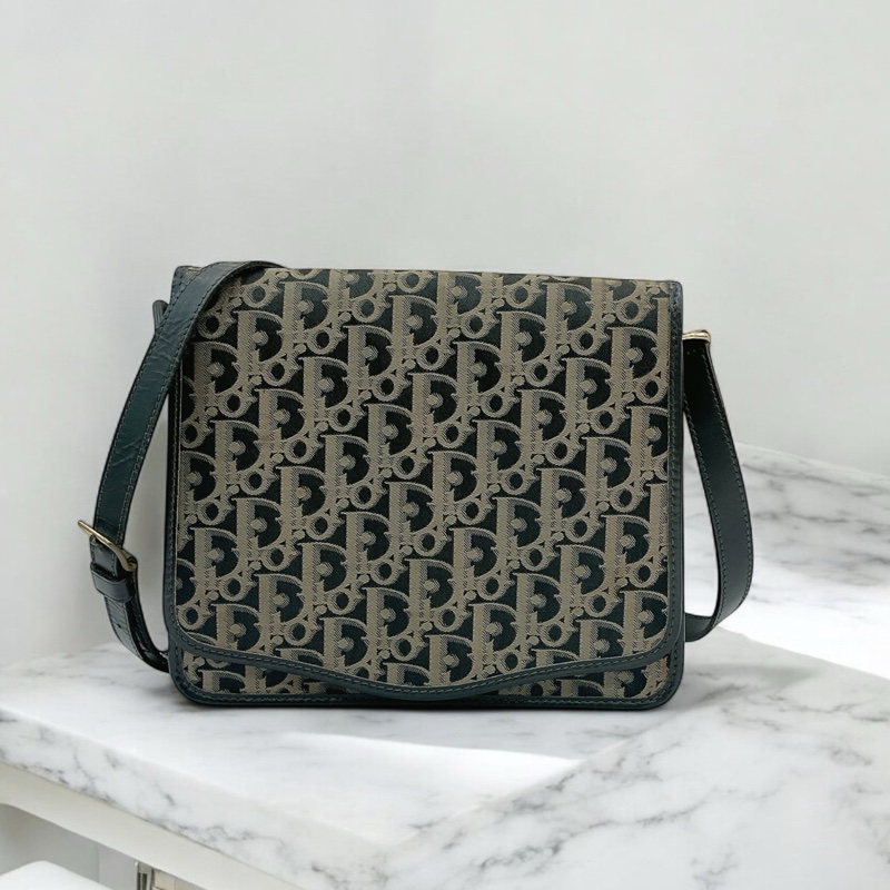 莉亞精品♡ Dior vintage老花斜背包 二手美包-0