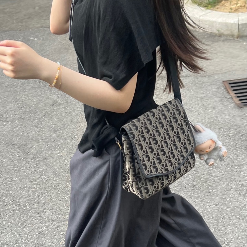 莉亞精品♡ Dior vintage老花斜背包 二手美包-1