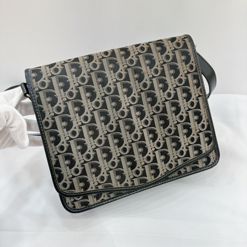 莉亞精品♡ Dior vintage老花斜背包 二手美包-2