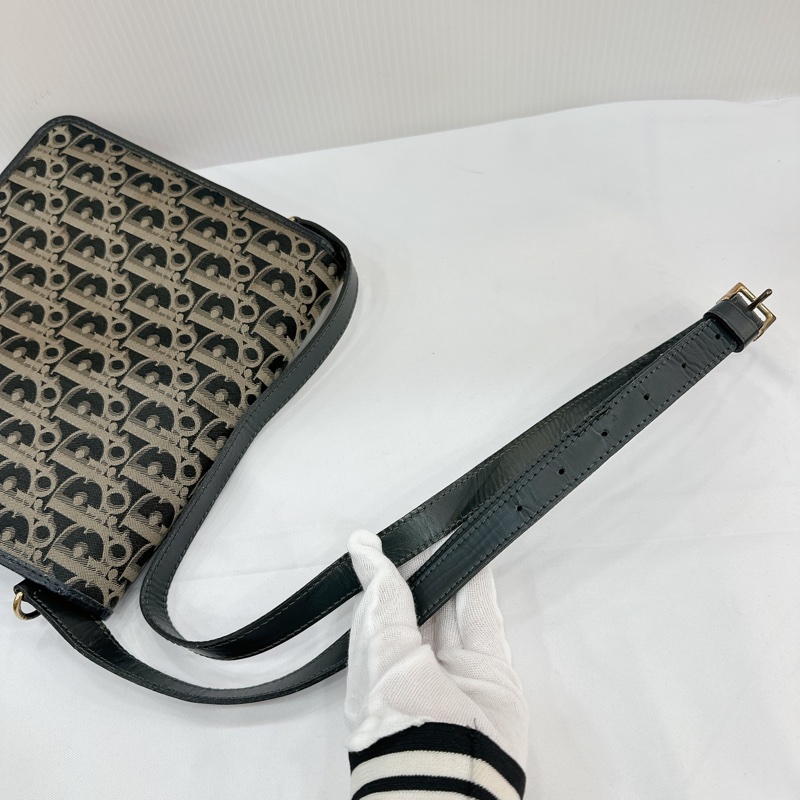 莉亞精品♡ Dior vintage老花斜背包 二手美包-16