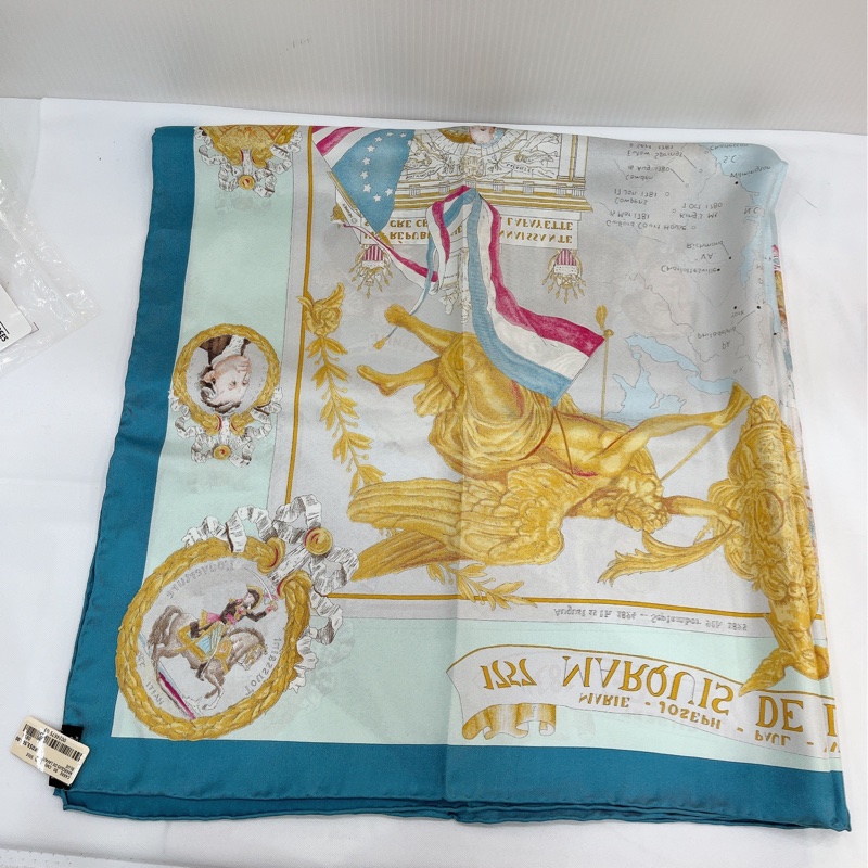 莉亞精品♡Hermes 拉斐特侯爵絲巾 近新閒置品-8