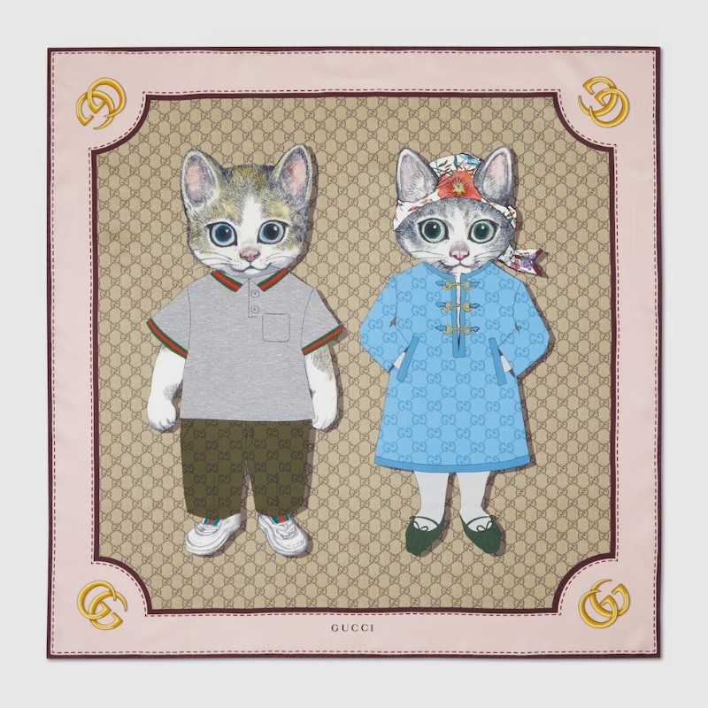 Gucci 日本限定 樋口裕子限定真絲絲巾-5