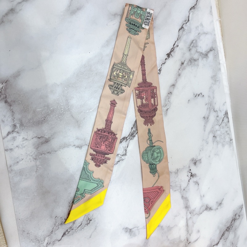 莉亞精品♡Hermes 絢麗燈籠Twilly 米粉紅色 二手美品-2