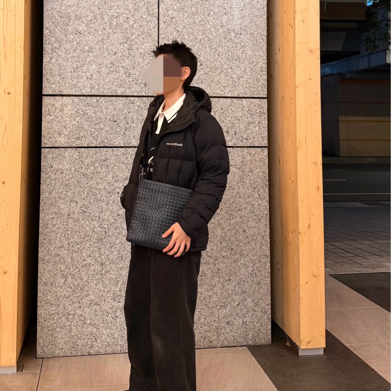 BV BOTTEGA VENETA 寶緹嘉 編織 深藍 LOGO 小牛皮 拉鍊 斜背包 肩寬包 側背包-8